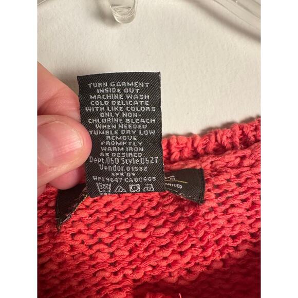 Eddie Bauer Women’s Coral Color Pullover Sweater Size 2XL with four buttons - Picture 6 of 6